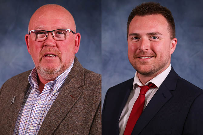 Crumlin ward councillors Carl Thomas, left, and Kristian Woodland