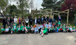Pupils, teachers, and parents at Cwrt Rawlin School were joined by local businesses and Caerphilly town mayor Mike Prew to officially open their new playground