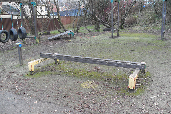 How Cwrt Rawlin's playground looked before the revamp
