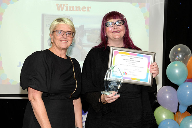 Jo Payton with Nicola Prygodzicz of Aneurin Bevan University Health Board