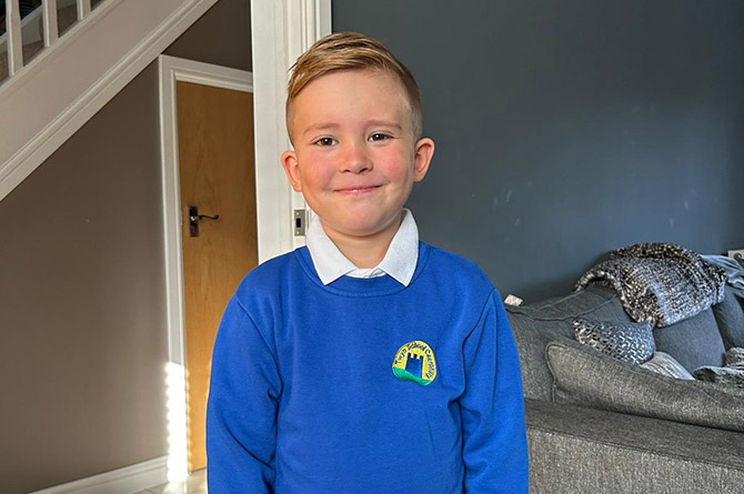 Harry before his first day in Year 2
