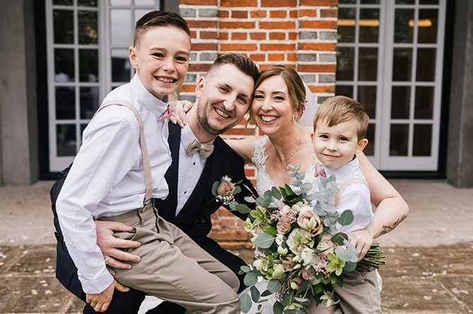 From left: Oscar, Christopher, Samantha, and Harry Daniels