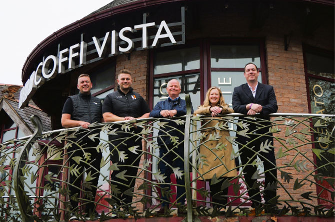 From left: Rosita's owners Martin and Jonathan Rees, Cllr Sean Morgan, Jayne Bryant MS, and Cllr Jamie Pritchard