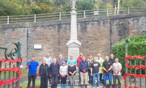 Risca's war memorial has been tidied up ahead of Remembrance Sunday