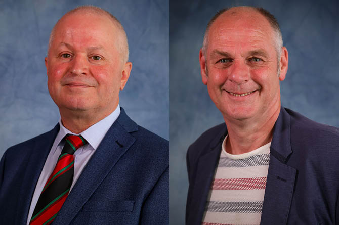 Council leader Sean Morgan, left, and independent group leader Nigel Dix