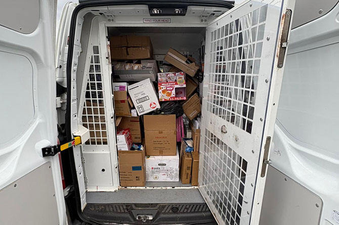 The stolen goods recovered by Gwent Police officers