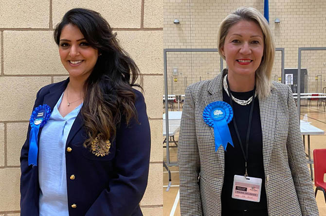 Conservative MSs Natasha Asghar, left, and Laura Anne Jones