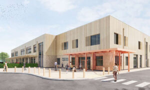 Artist impression of the proposed replacement Plasyfelin Primary School, Caerphilly
