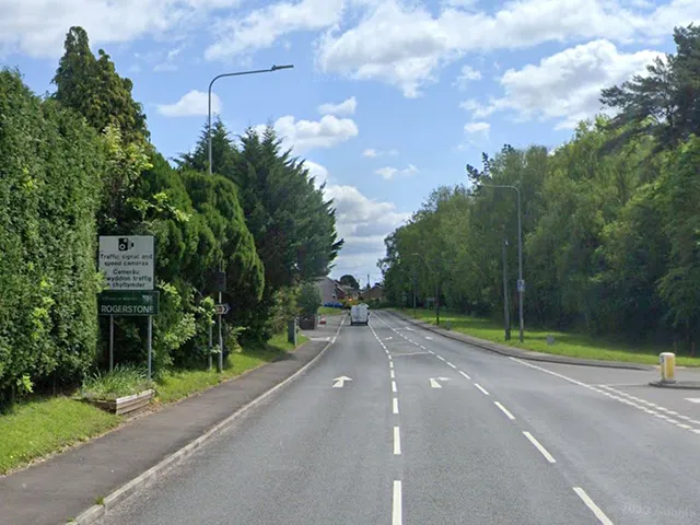 General view of the B4591 approaching Rogerstone