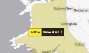 A yellow weather warning has been issued by the Met Office