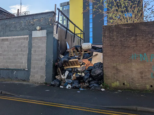 Fly-tipping in Factory Road, Newport, pictured on January 15, 2025