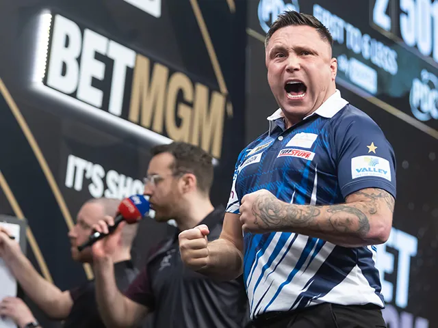 Gerwyn Price reached the semi-finals on Night Two in Glasgow