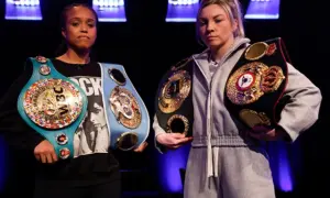 Lauren Price, right, and Natasha Jonas go face to face at the Royal Albert Hall next week