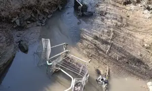 Dumped trolleys in Lliswerry, March 2025