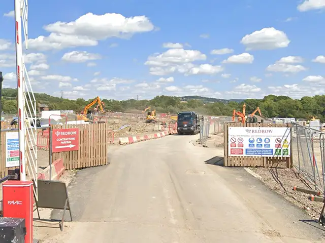 The entrance to part of the Redrow development in Cot Hill, Llanwern, pictured in July 2023