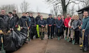 Volunteers were busy planting trees in Rhymney