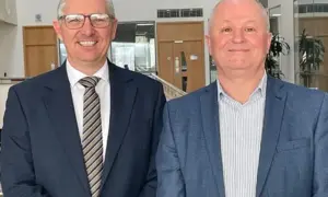 Council chief executive Richard Edmunds, left, and council leader Sean Morgan