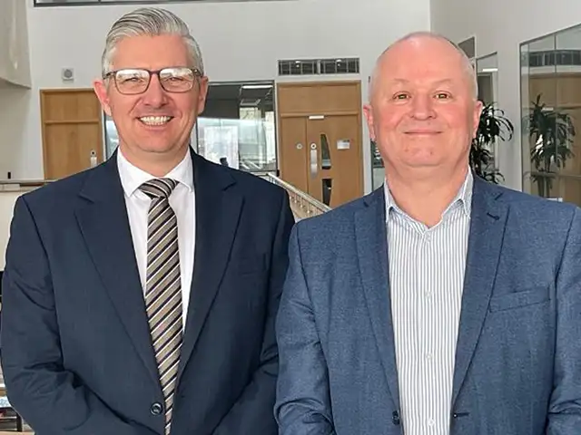 Council chief executive Richard Edmunds, left, and council leader Sean Morgan