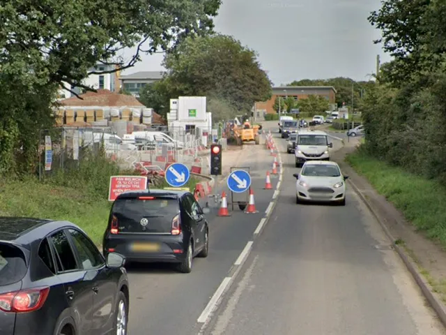 The stretch of the B4245 Magor Road, pictured in August 2023