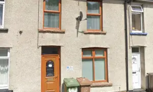10 Nelson Terrace (brown door), Brithdir, pictured in June 2021
