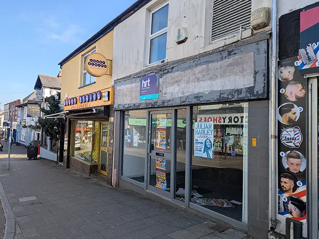 The premises (centre) at 50 Cardiff Road, Caerphilly, pictured in April 10