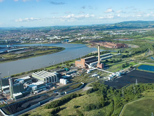 Aerial view of the Uskmouth facility