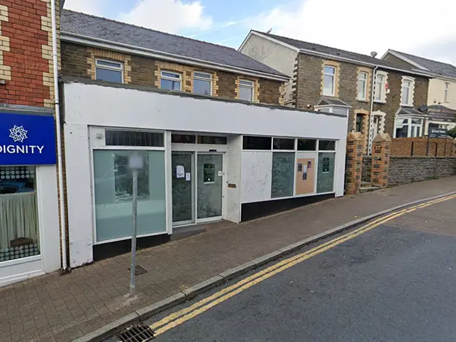 The former Lloyds Bank premises in Bedwlwyn Road, Ystrad Mynach, pictured in October 2022
