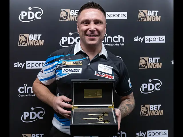 Gerwyn Price was presented with a custom-made set of solid gold darts
