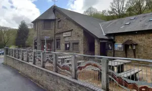 The public toilets at Parc Cwm Darran are available when the cafe is open. Street view pictured in May 2021