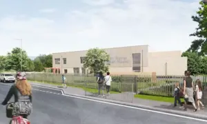 Artist impression of the proposed replacement Plasyfelin Primary School, Caerphilly
