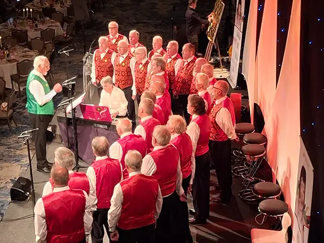 Aber Valley Male Voice Choir performing at the Grosvenor Hotel, London