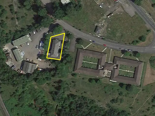 Aerial view of proposed new gym site in Rhymney