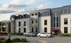 Artist impression of the proposed affordable flats off Kelvedon Street, Newport