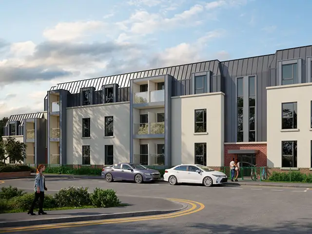 Artist impression of the proposed affordable flats off Kelvedon Street, Newport