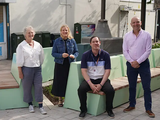 From left: Julie Westerman, Caerphilly Council's Bethan Smith, Cllr Jamie Pritchard, and Hamish Munro