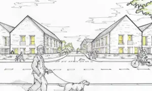 Artist impression of the proposed redevelopment in Brookland Road, Risca