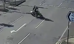 Footage of the incident in Bargoed