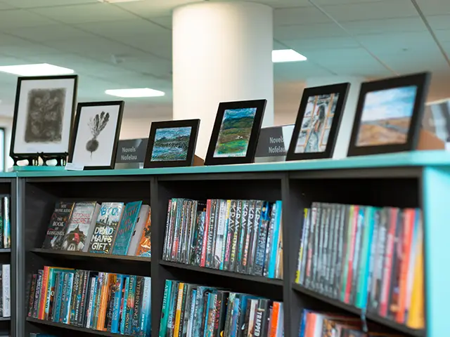 Artwork by Olesia Miftahova is on display at Caerphilly Library