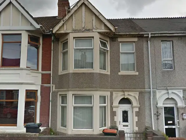 33 Walmer Road (centre), Newport, pictured in July 2014