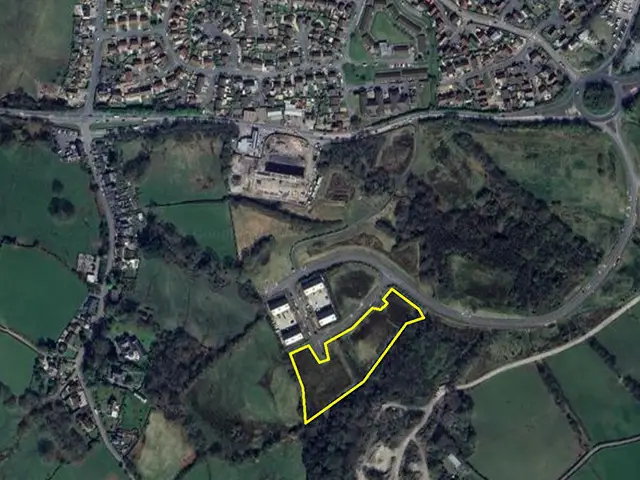 Aerial View of the Ty Du site in Nelson, with the proposed development site marked roughly in yellow