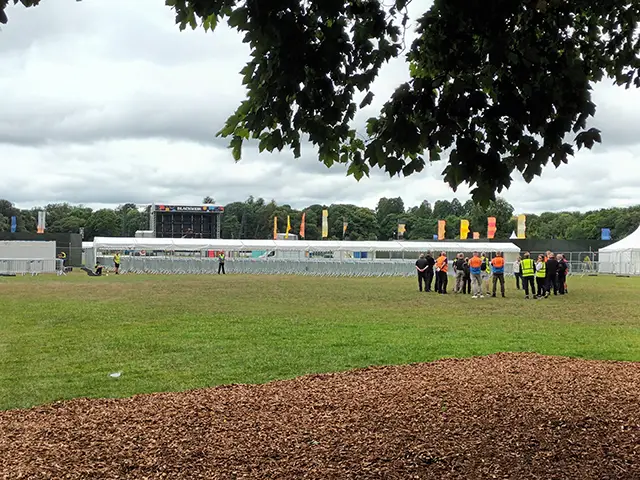 Blackweir Fields is surrounded by green walls ahead of the Blackweir Live music series