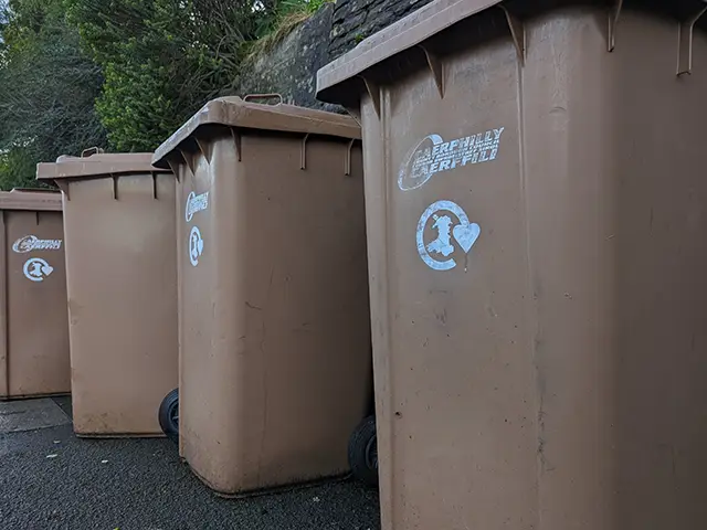 General picture of Caerphilly Council bins