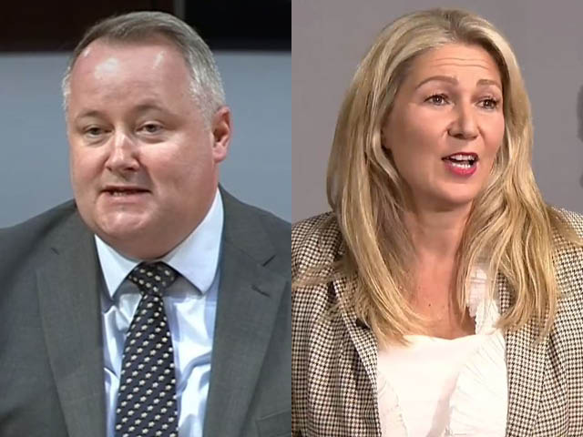 Welsh Tory group leader Darren Millar, left, and Reform UK's new Senedd Member Laura Anne Jones