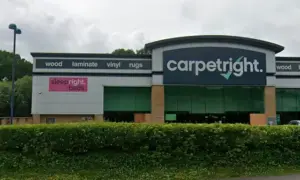 The former Carpetright store in the Gallagher Retail Park, Caerphilly, pictured in June 2025