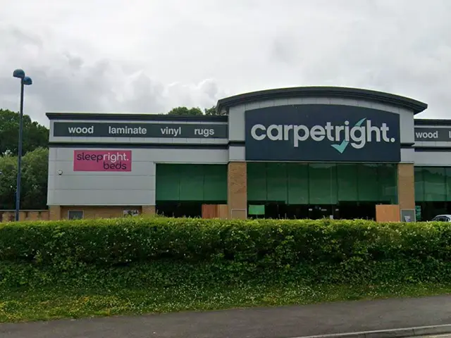 The former Carpetright store in the Gallagher Retail Park, Caerphilly, pictured in June 2025