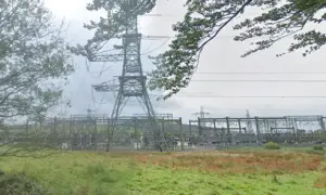 General view of the National Grid substation In Llanfabon, pictured in October 2022