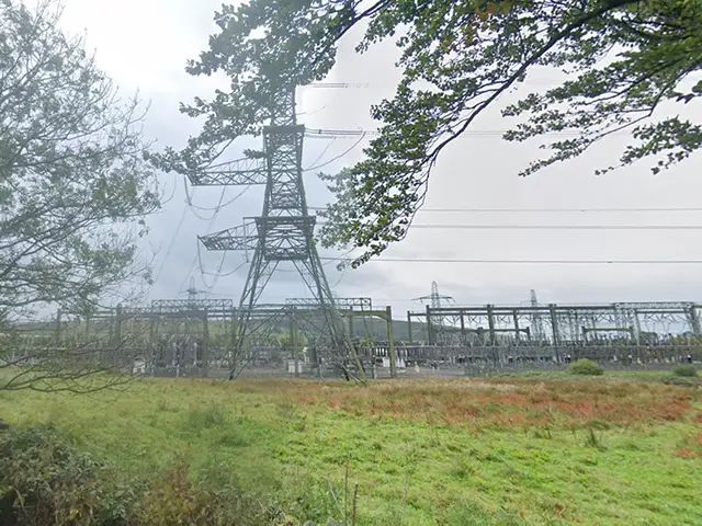 General view of the National Grid substation In Llanfabon, pictured in October 2022