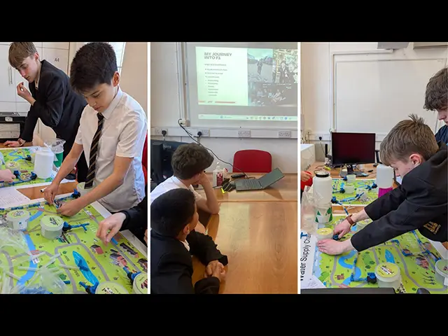 Year 9 St Martins pupils taking part in the STEM challenge 