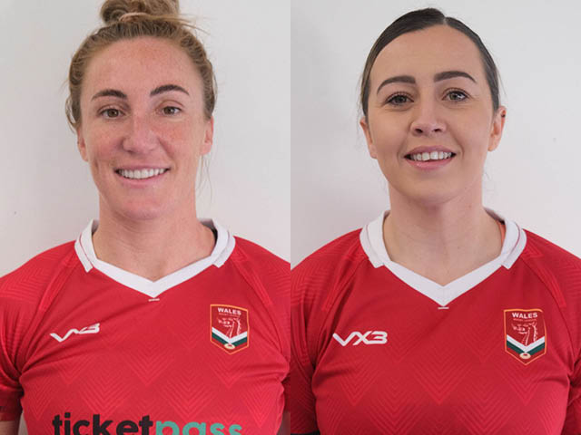 Wales stars Bethan Dainton, right, and Amberley Ruck