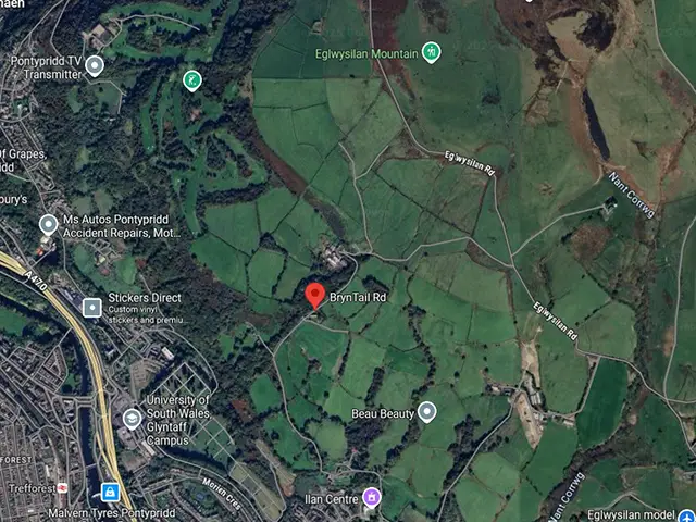 The location of the proposed Glyntaff Solar Farm